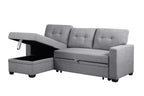 Upholstered Pull out Sectional Sofa with Chaise - Grand Goldman Shop