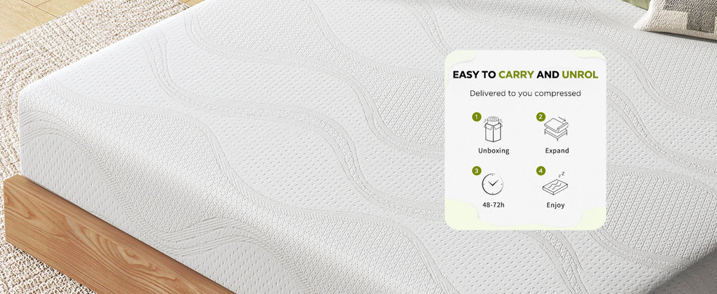 Twin Size Memory Foam Mattress,12 Inch Bed Mattress,with Cooling Green Tea Gel, CertiPUR-US Certified,White - Grand Goldman Shop