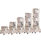 Rotating Bookshelf with Drawer, 360 Display 6 Tier Corner Bookshelf for Small Space, Floor Standing Bookcase Storage Rack, Wood Narrow Organizer for Bedroom, Living Room (WHITE) - Grand Goldman Shop