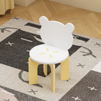 Kids Table and Chair Set, 3-Piece Toddler Table with 2 Chairs, Cute Bear-Back Chairs, Sturdy Wooden Activity Table Set for Ki