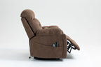 Old age electric lift chair, flat high density foam electric sofa, with heating and massage functions, can tilt to 180 degrees, 2 pocket cup holders, 2 remote controls, 4 OKIN motors - Grand Goldman Shop