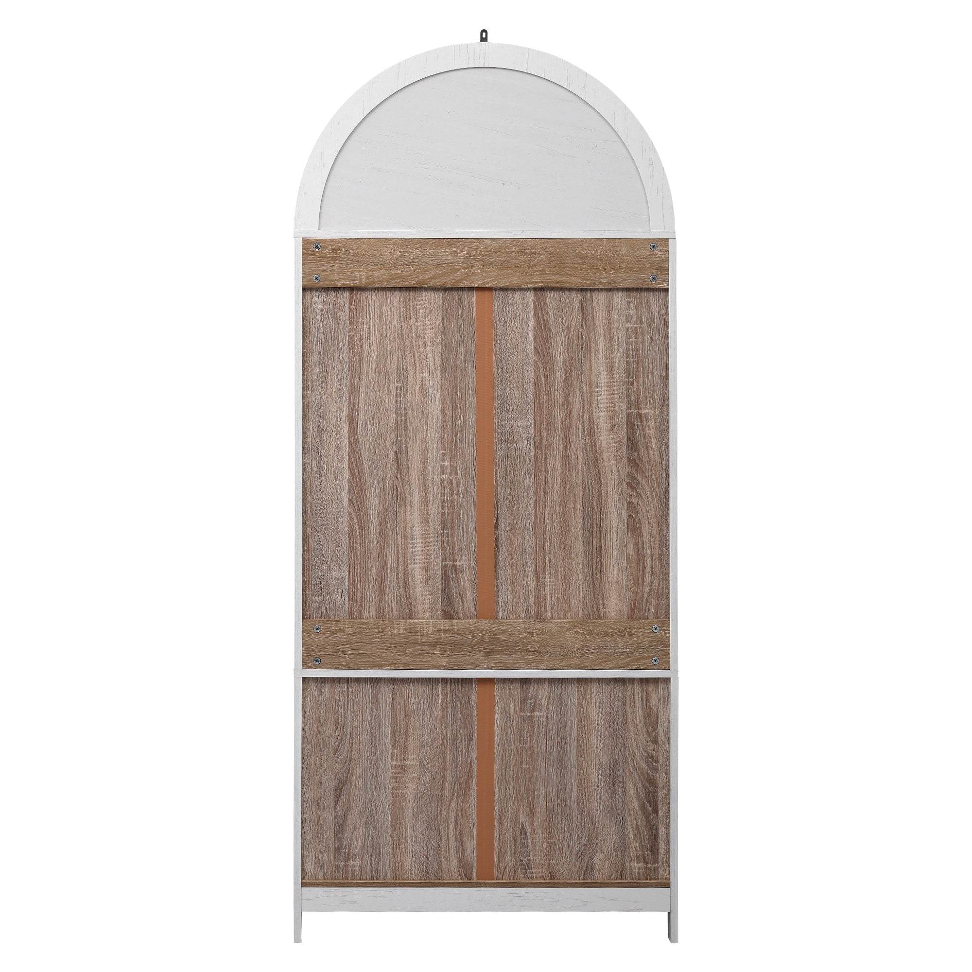 K&K 71' Tall Arched Kitchen Pantry Cabinet with 2 Large Drawers, Modern Farmhouse Kitchen Storage Cabinets with Adjustable Shelves, Glass Door, Wood Versatile Cupboard for Kitchens, Dining Room, White - Grand Goldman Shop