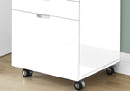 File Cabinet, Rolling Mobile, Storage Drawers, Printer Stand, Office, Work, Glossy White Laminate, Contemporary, Modern - Gra