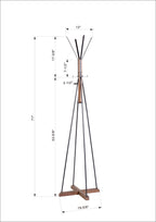 Reclaimed Wood and Metal Freestanding Coat Rack with Hooks use in bedroom, living room - Grand Goldman Shop