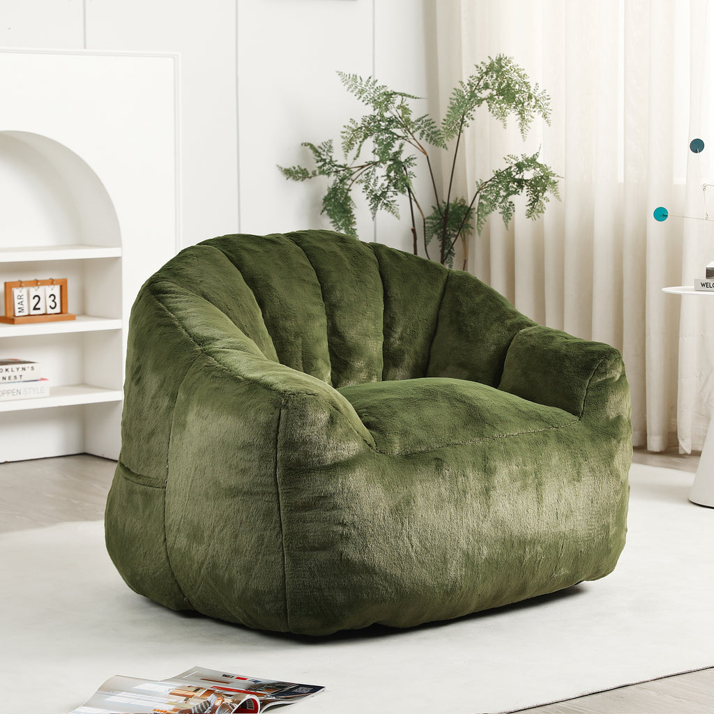 Beanbag Chair, Beanbag Sofa Chair with Armrests Stuffed High-Density Foam, Lazy Sofa Comfy Chairs Beanbag Chair for Adults in Living Room, Bedroom Reading - Grand Goldman Shop