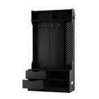 Hall Tree with 6 Hooks,Coat Hanger, Entryway Bench, Storage Bench,for Entrance, Hallwa,black - Grand Goldman Shop