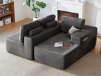 104' Cloud Sectional Sofa with L-Shape Chaise and Side Pockets , Modern Modular Design, Deep Seating, Upholstered Couch for Living Room/Bedroom, No Assembly Required (Plush Fabric), Grey,Right - Grand Goldman Shop