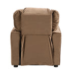 Sally Deluxe Kids Recliner Chair with Cup Holder and Footrest in Brown Velvet, 21.26 x 16.93 x 26.38 inches - Grand Goldman