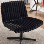 Blynn Adjustable Swivel Criss Cross Chair, Wide Seat Office Chair Vanity Chair, Black | Premium Home Decor - Grand Goldman