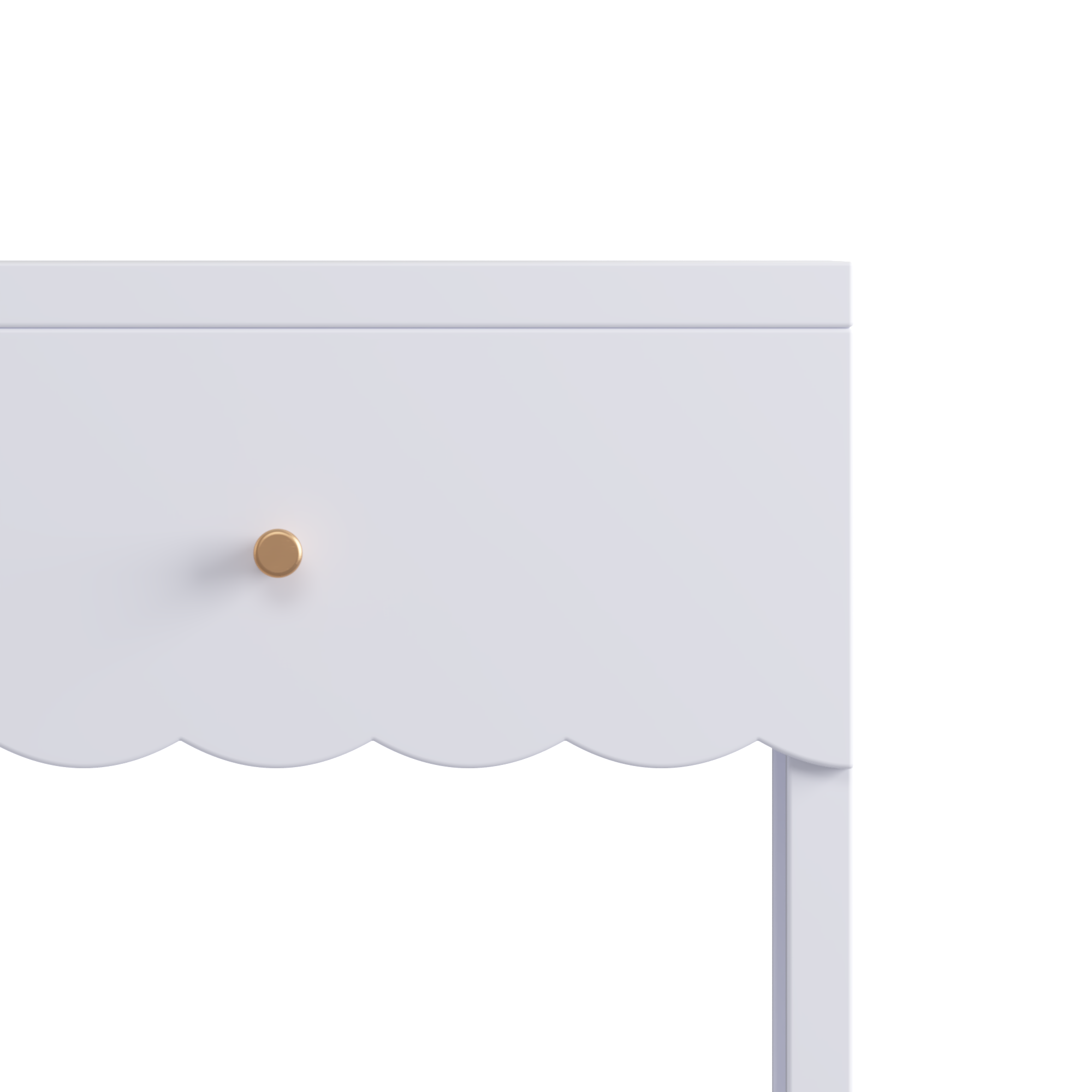 Modern Nightstand with Drawer and Open Shelf, Scalloped Edge Bedside Table in Light Purple, Minimalist Side Table for Kids Room or Girls' Room, Engineered Wood, 16.93 x 14.96 x 26.77 inches - Grand Goldman Shop