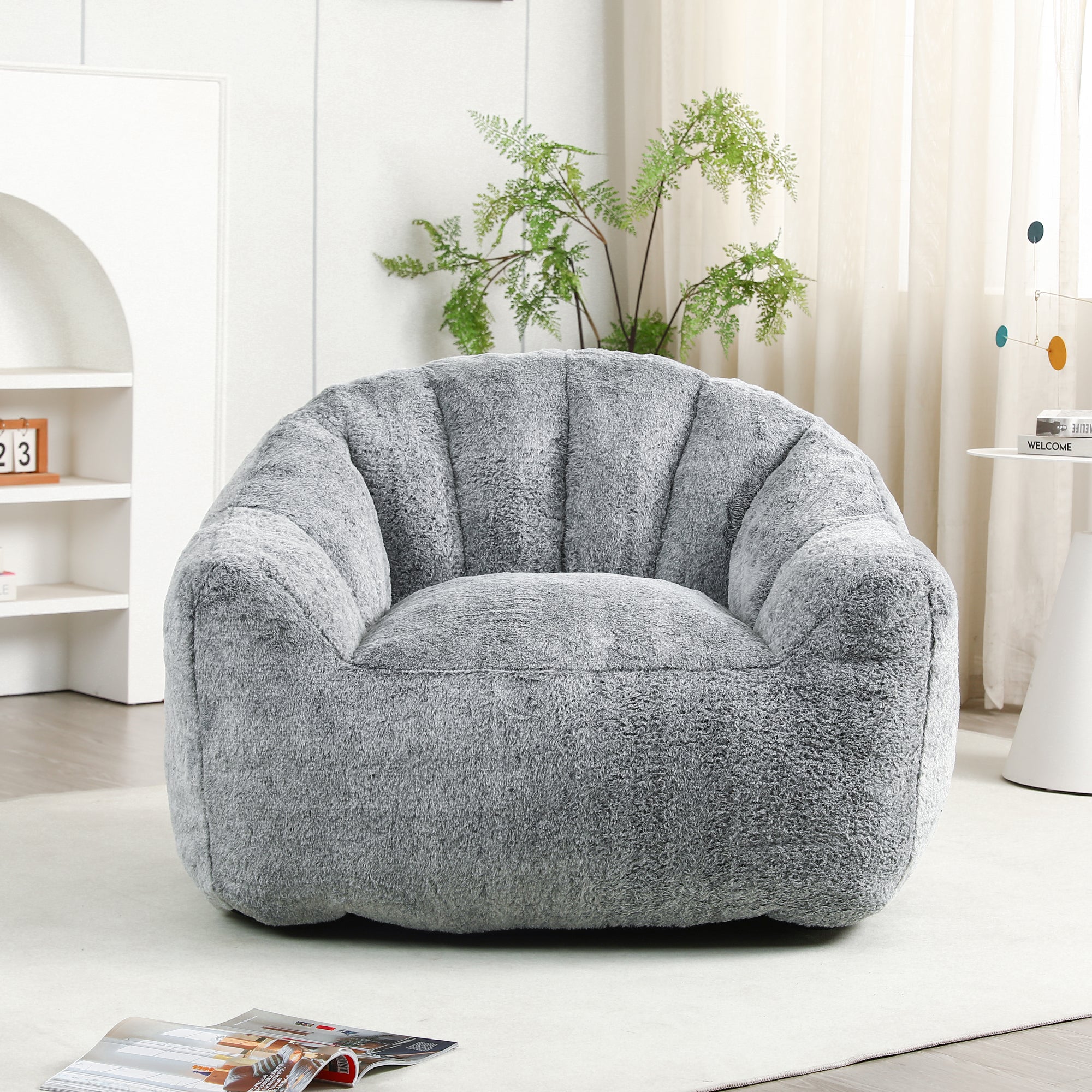Beanbag Chair, Beanbag Sofa Chair with Armrests Stuffed High-Density Foam, Lazy Sofa Comfy Chairs Beanbag Chair for Adults in Living Room, Bedroom Reading - Grand Goldman Shop