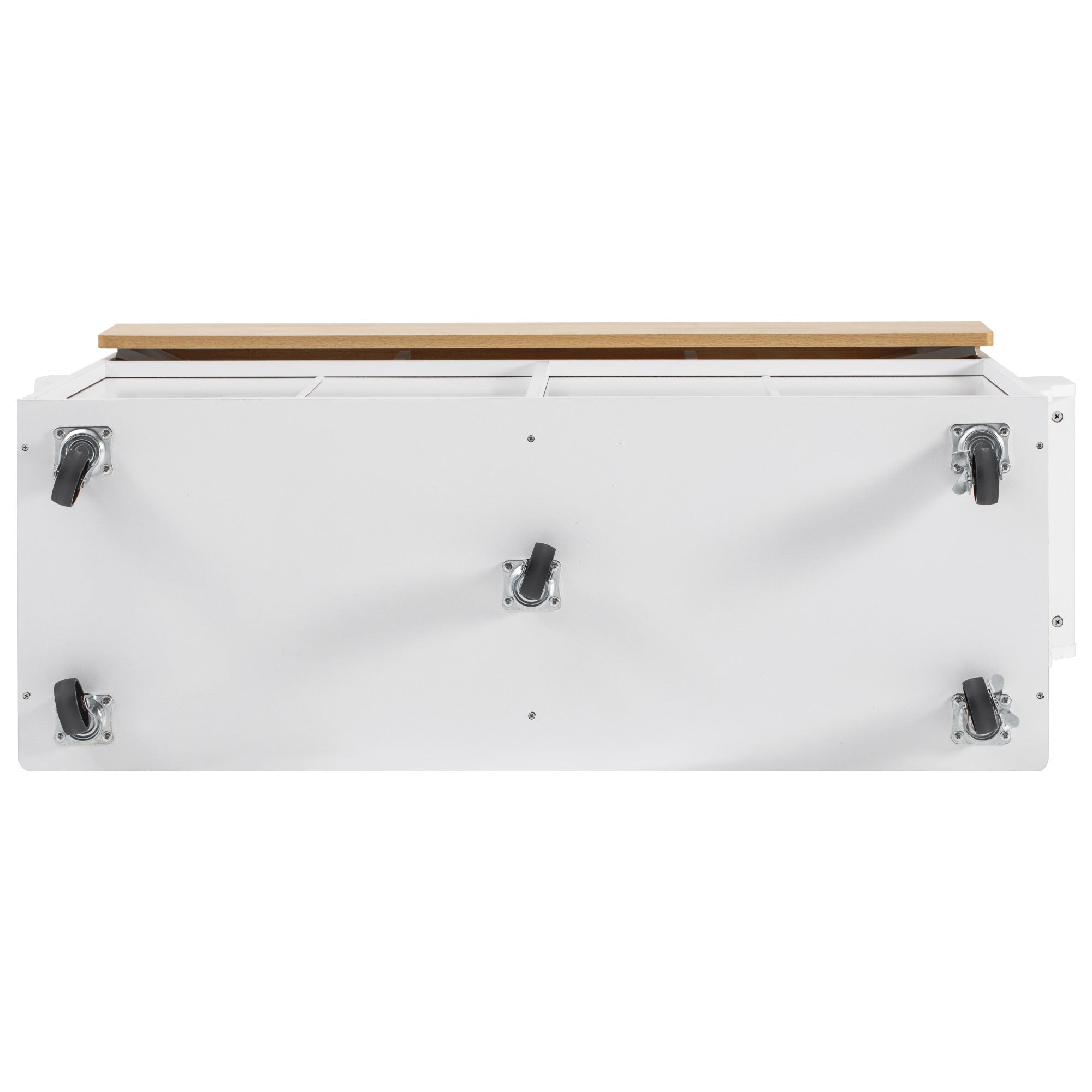 K&K 55.5' Fluted Kitchen Island with 2 Drop Leaf, Kitchen Storage Cart with Power Outlet, 4 Doors, Spice rack, Rolling Island Table with Wood-grain Top, Curved Edge for Kitchen, Dining Room,White - Grand Goldman Shop