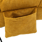 Ergonomic Linen Massage Chaise Lounge with Remote Control, Mustard Color, 5 Modes for Office, Living Room, Bedroom - Grand Goldman Shop