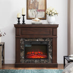 Electric Fireplace with Mantel,fireplace mantel surround with 23' Fireplace Insert, Adjustable Flame, Remote Control, Cherry,41.34'W*14'D*40'H - Grand Goldman Shop