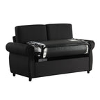 Orisfur Pull Out Sofa Bed Loveseat Sleeper with Twin Size Memory Foam Mattress & USB Ports, Black Linen - Grand Goldman Shop