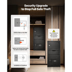 3.6 Cubic Feet Drop Safe, Large Capacity Front Drop Slot Safe Box with Digital Keypad, Heavy Duty 3 Tiers Cash Depository Box