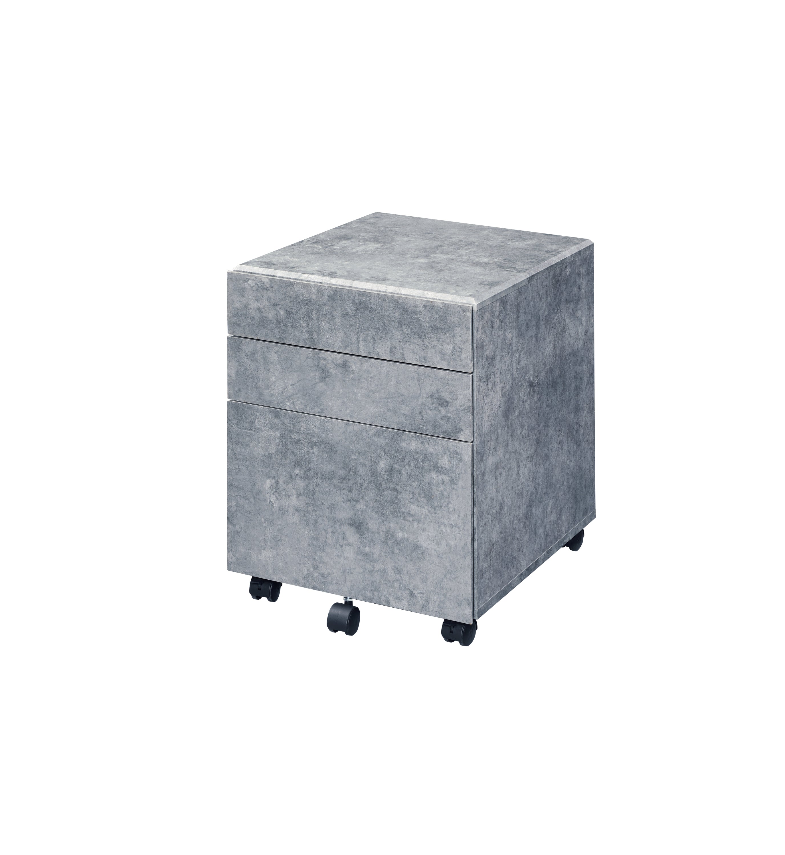 Jurgen Faux Concrete & Silver Finish File Cabinet - Grand Goldman