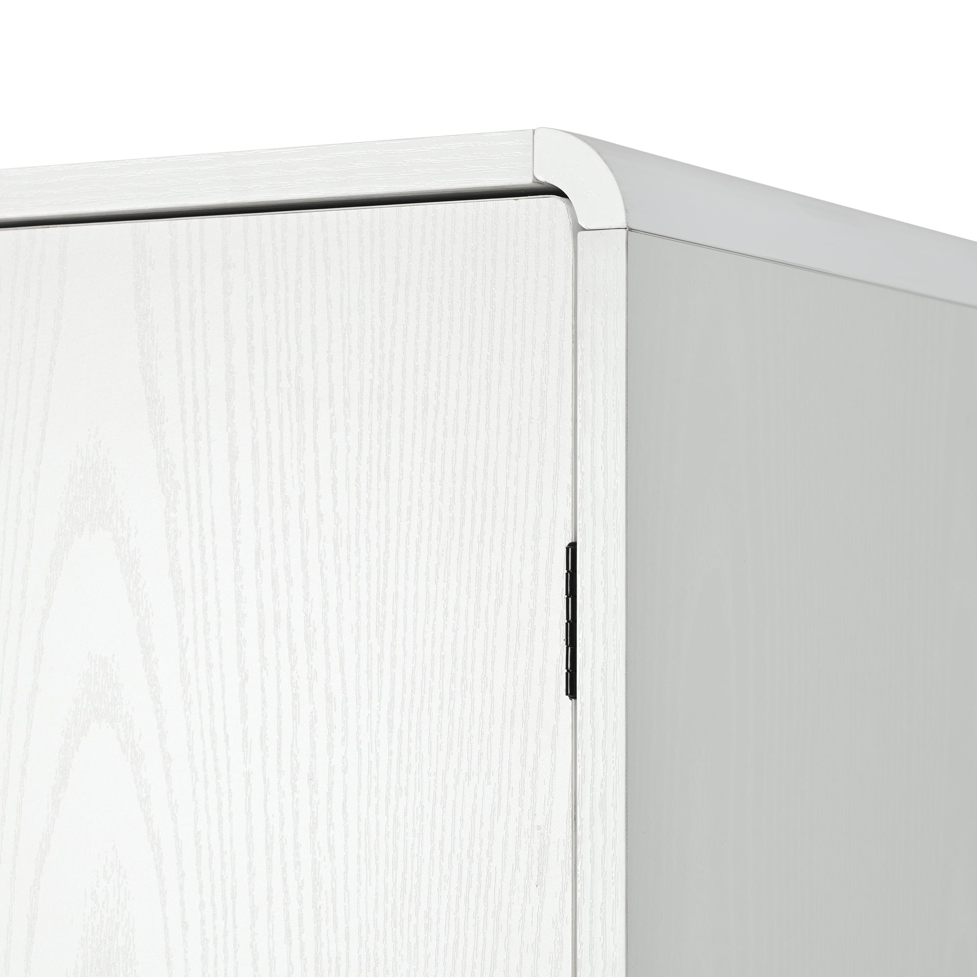 K&K 72' Tall Farmhouse Kitchen Pantry Cabinet with 8 Door Shelves, Curved Design Storage Cabinet with 3 Adjustable Shelves, Hidden Drawer, Versatile Cupboard for Kitchen, Dining & Bathroom, White - Grand Goldman Shop