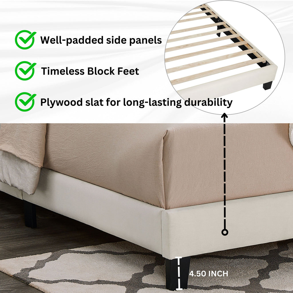 Findlay 2-Piece Bedroom Set, Plush 3D Upholstered Bed with Nightstand, Full - Grand Goldman Shop