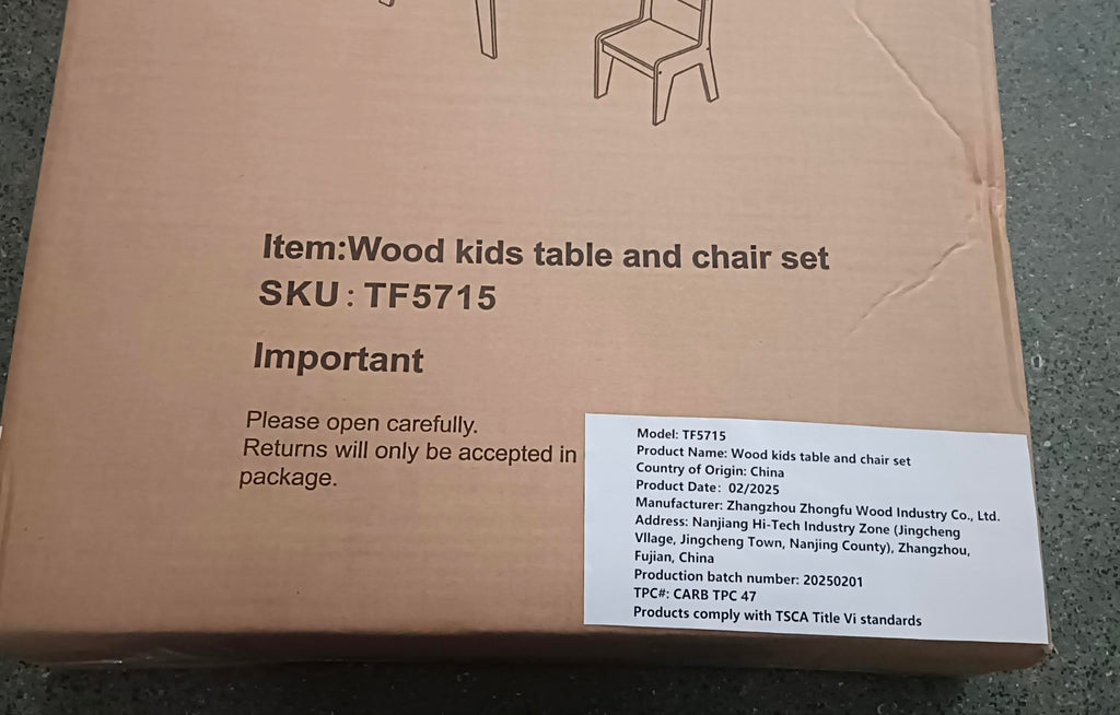 Kids Table Set with One Chair, Wooden Children Study Table, 2-8  Age Kids Funiture , White+Natural | Premium Home Decor - Gra