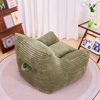 Bean Bag Chair for Adults with Armrests - Oversized Comfy Beige Beanbag Lounge Lazy Floor Sofa Chair for Living Room, Bedroom & Dorm, Cozy Fluffy Single Cloud Mini Couch - Grand Goldman Shop