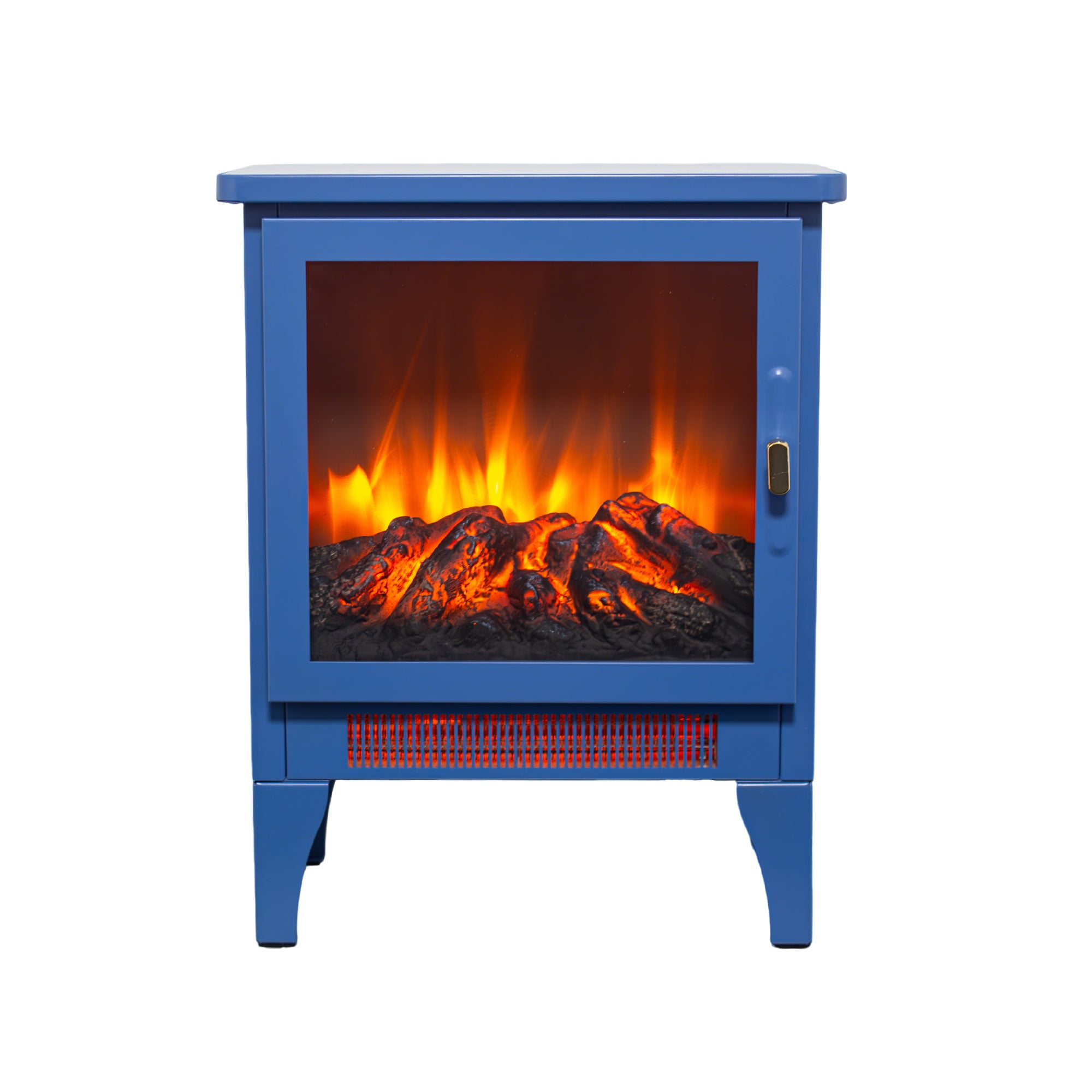 18 inch Freestanding Electric Fireplace Stove heater with 3D Flame effect,Classic Blue - Grand Goldman Shop