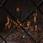 Minimalist Single Panel Iron Fireplace Screen with Diamond Design in Black - Grand Goldman Shop