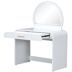 39' Makeup Vanity Table with Mirror Touch Screen Lighted Mirror, Dressing Table with Drawer for Bedroom, White - Grand Goldman Shop