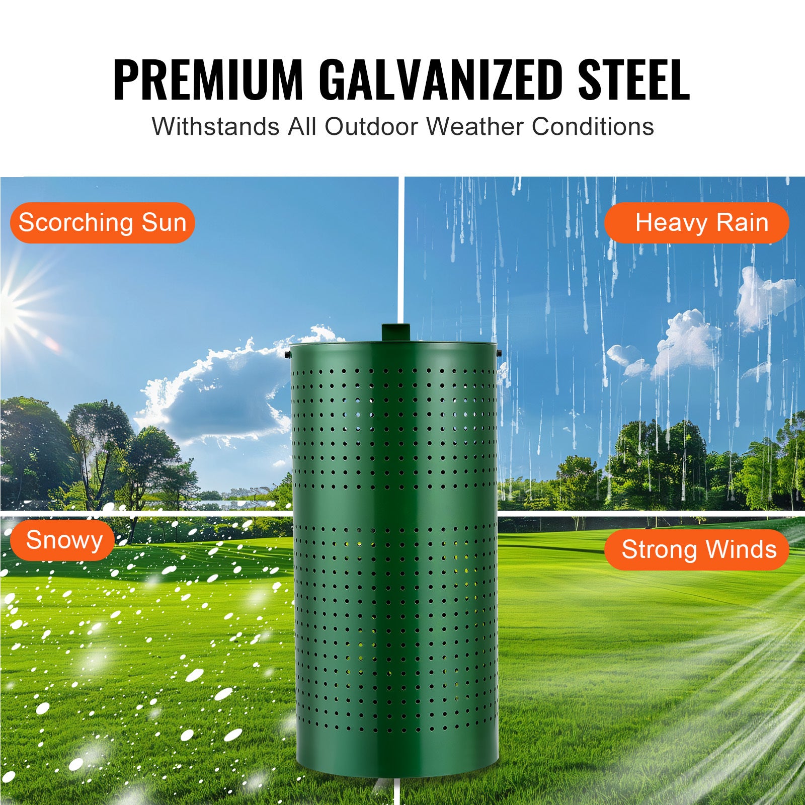 Dog Poop Trash Can 11.5 Gallons Weather-Resistant Dog Waste Bin with Lid - Grand Goldman Shop