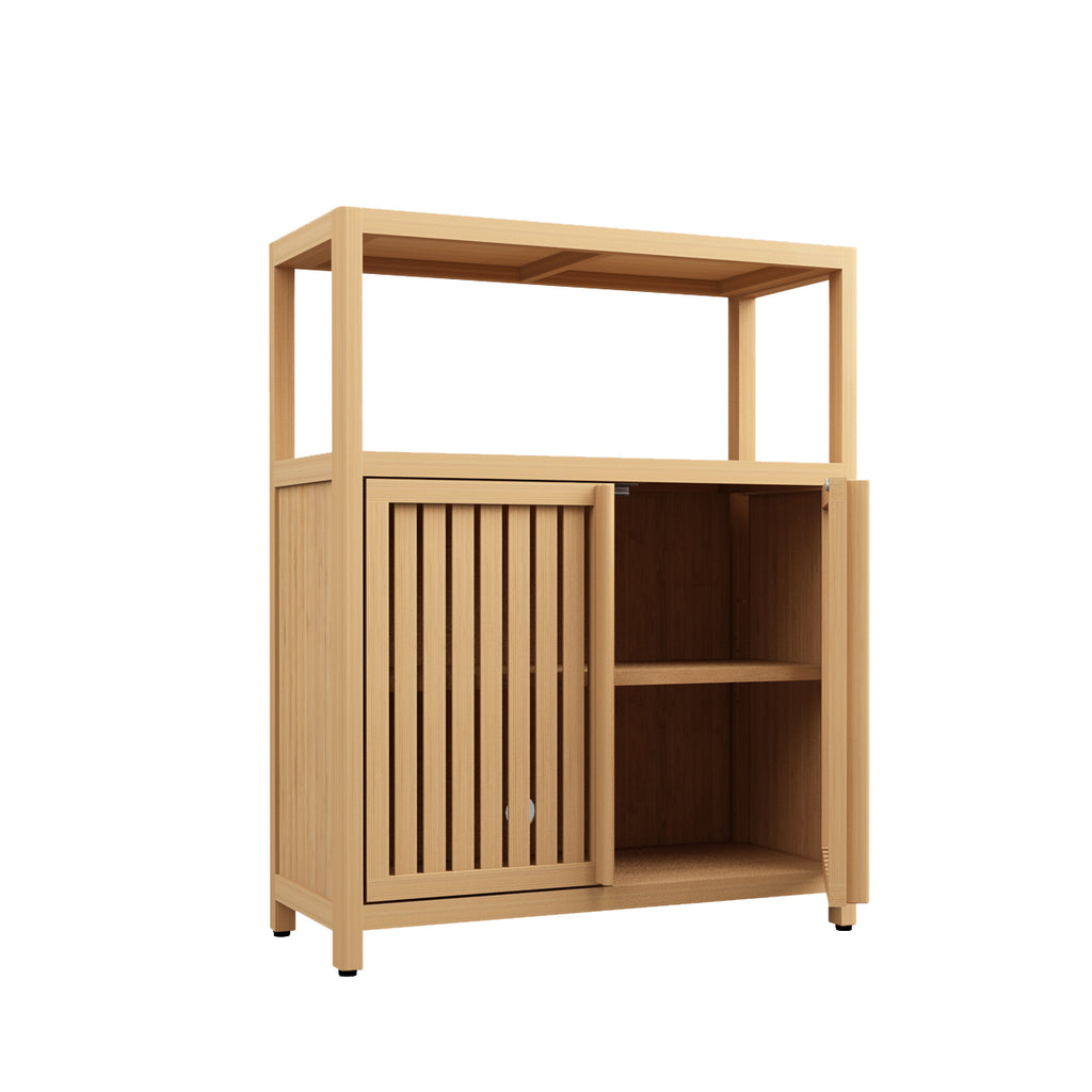 Large Capacity Bamboo Storage Cabinet Furniture for Bathroom Living Room Bathroom Bamboo Storage Cabinet With Shelves - Grand Goldman Shop