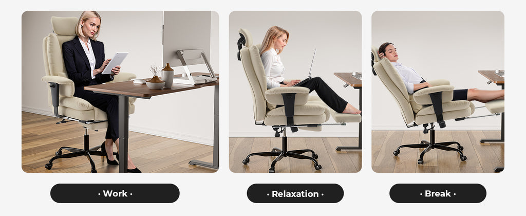 Office Chair Ergonomic 200 kg PU Leather Computer Chair with Lumbar Support and High Backrest, Ergonomic Desk Chair with Lift
