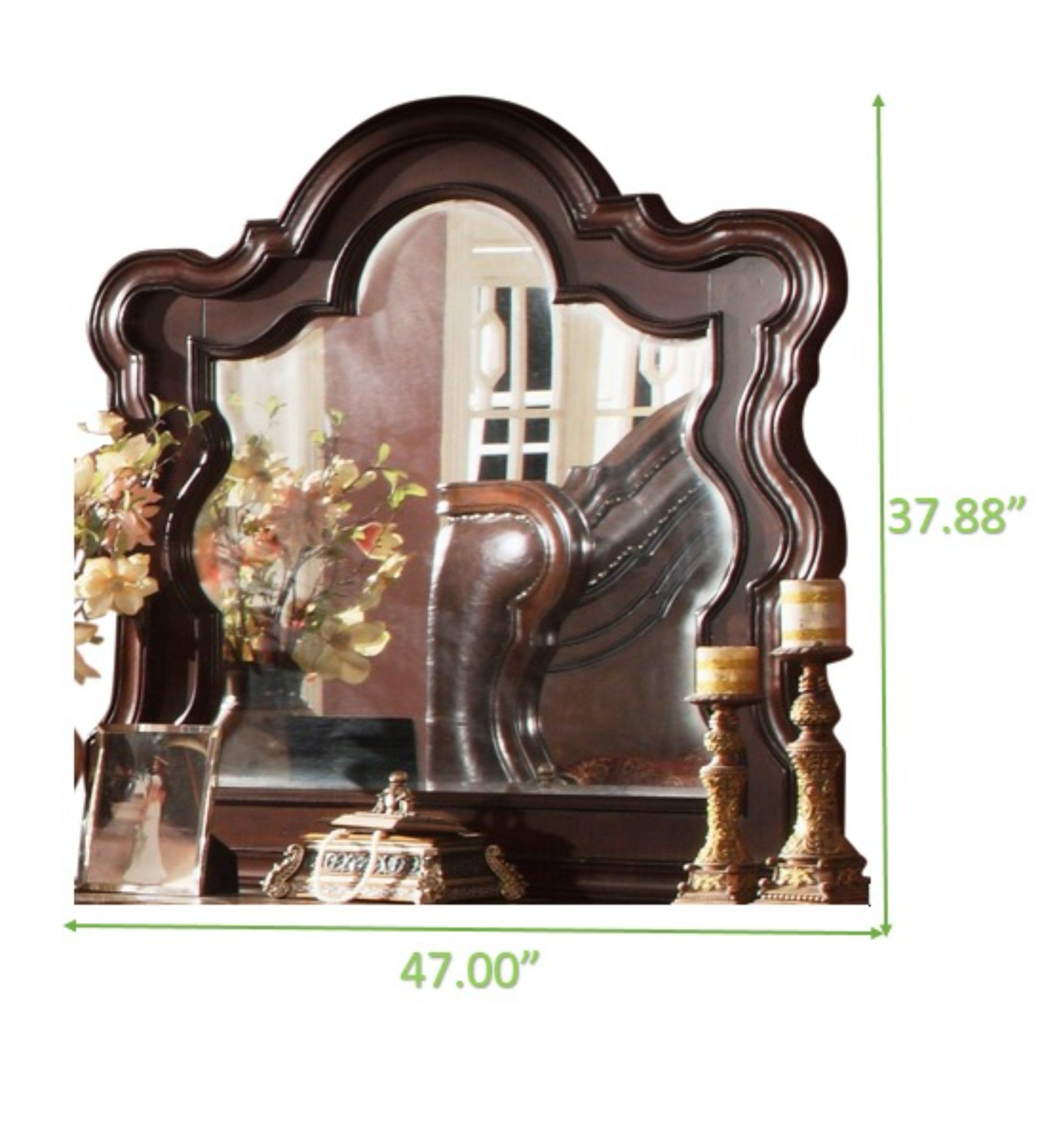 Bella Traditional Queen 4pc Bedroom set made with wood in Dark Walnut - Grand Goldman Shop