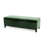 Indoor Forest Green Storage Ottoman Bench - 51.25''L Upholstered Entryway Bench with Hidden Storage, 300lbs Weight Capacity for Living Room, Bedroom & Hallway - Grand Goldman Shop