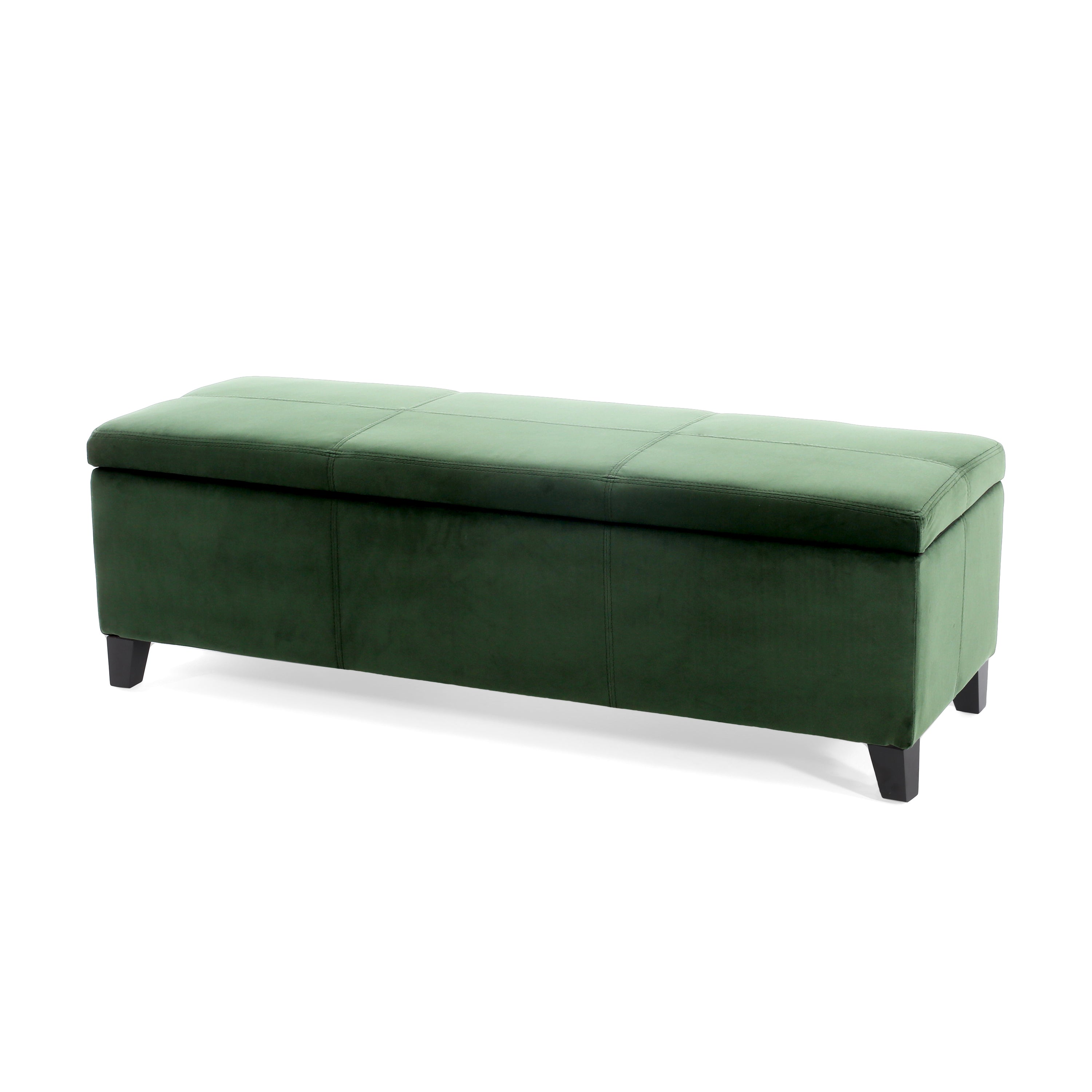 Indoor Forest Green Storage Ottoman Bench - 51.25''L Upholstered Entryway Bench with Hidden Storage, 300lbs Weight Capacity for Living Room, Bedroom & Hallway - Grand Goldman Shop