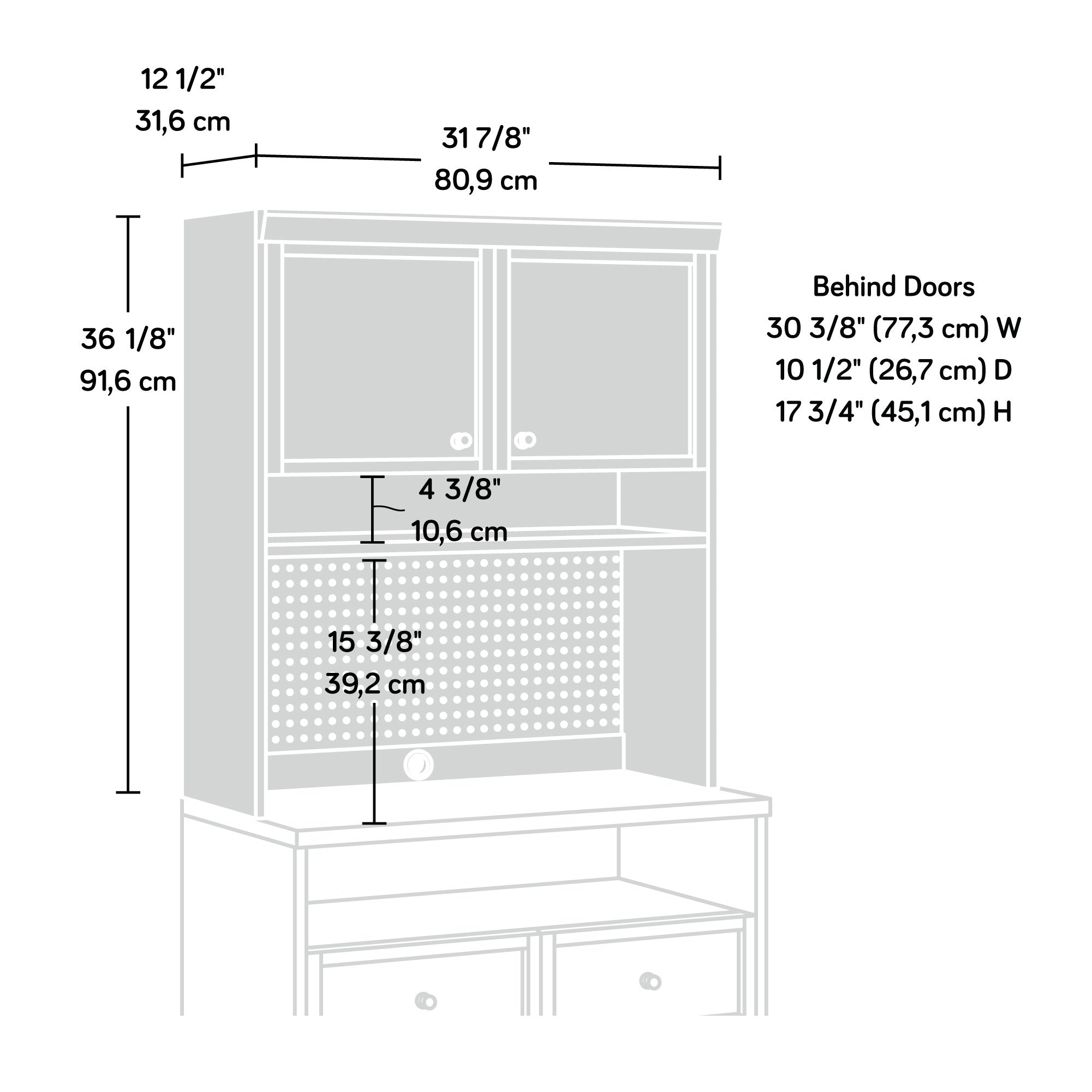 Hutch with Craft Storage, Brown finish | Premium Home Decor - Grand Goldman