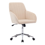 TY Ergonomic Office Chair with Adjustable Backrest and Armrests, Khaki Velvet Comfort Chair for Home or Bedroom, 24.6 x 22.8 