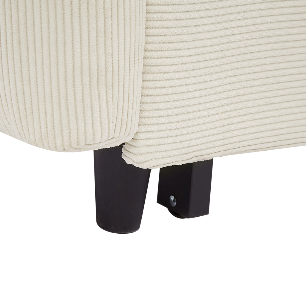 Modern Convertible Pull-out Sofa Bed with USB Ports and Pillows, Beige Corduroy, 57.48 inches - Grand Goldman Shop