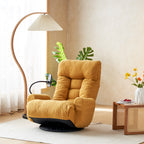 Adjustable Yellow Swivel Lounge Chair with 360-Degree Rotating Seat and Headrest Support, Leisure Chair Deck Chair - Game Chair for Living Room - Grand Goldman Shop