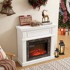 Electric Fireplace with Mantel,fireplace mantel surround with 23' Fireplace Insert, Adjustable Flame, Remote Control-White,41.34'W*14'D*40'H - Grand Goldman Shop
