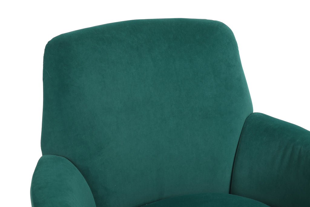 Velvet Swivel Barrel Chair, Swivel Accent Chairs Armchair for Living Room, Reading Chairs for Bedroom Comfy, Round Barrel Chairs with Gold Stainless Steel Base (Emerald) - Grand Goldman Shop