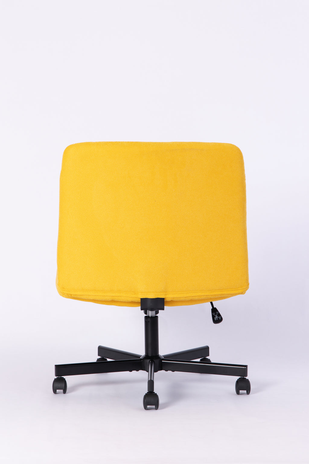 Yellow Linen Criss Cross Armless Office Chair with Wheels - Modern Comfort for Home Office, Meditation & Makeup Spaces | Prem