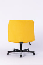Yellow Linen Criss Cross Armless Office Chair with Wheels - Modern Comfort for Home Office, Meditation & Makeup Spaces | Prem