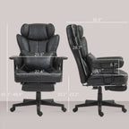 HOMCOM Massage Executive Office Chair with 6 Vibration Points, 400LBS Heated Big and Tall Office Chair with Foot Rest and Lum