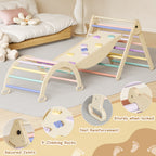 5 in 1 Pikler Triangle Set, Baby Climbing Toy, Montessori Learning Toy with Arch, Ramp, and Climbing Triangle - Grand Goldman