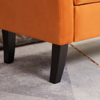 51.5' Bed Bench with Storage Orange Velvet - Grand Goldman Shop