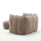 Soft Chenille Bean Bag Chair with High Resilient Foam for Living Room and Bedroom, Comfortable Square Lazy Sofa with Footstool for Adults - Grand Goldman Shop