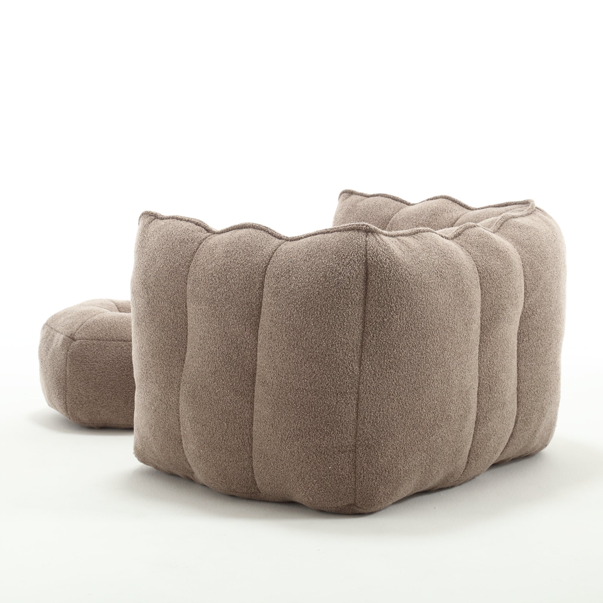 Soft Chenille Bean Bag Chair with High Resilient Foam for Living Room and Bedroom, Comfortable Square Lazy Sofa with Footstool for Adults - Grand Goldman Shop