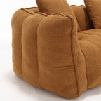Cozy Beanbag Chair with High Resilience Foam Core for Two - Yellow Chenille, 66x35x25 inches - Grand Goldman Shop