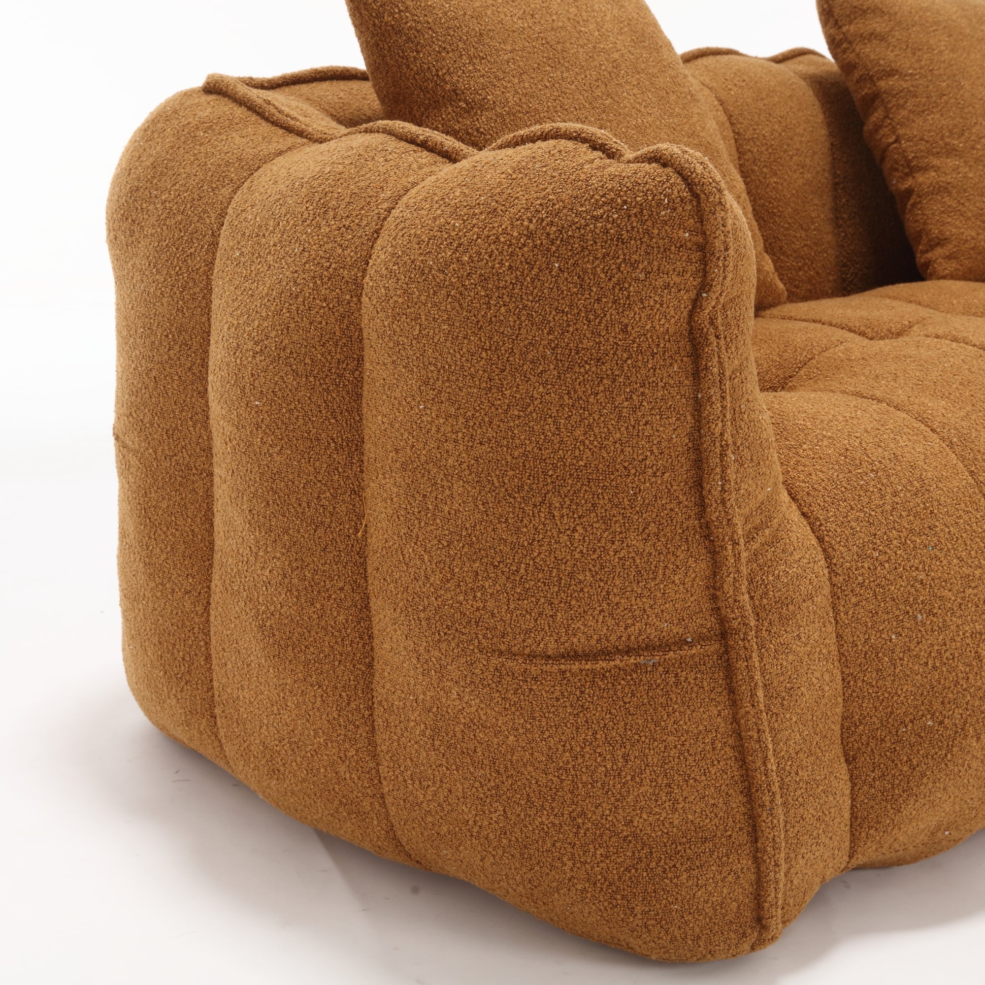 Cozy Beanbag Chair with High Resilience Foam Core for Two - Yellow Chenille, 66x35x25 inches - Grand Goldman Shop