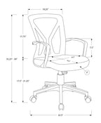 Office Chair, Adjustable Height, Swivel, Ergonomic, Armrests, Computer Desk, Work, Grey Mesh, Black Metal, Contemporary, Mode